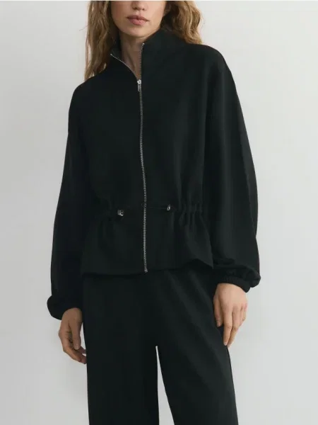 Reserved Rozpinana bluza z modalem czarny