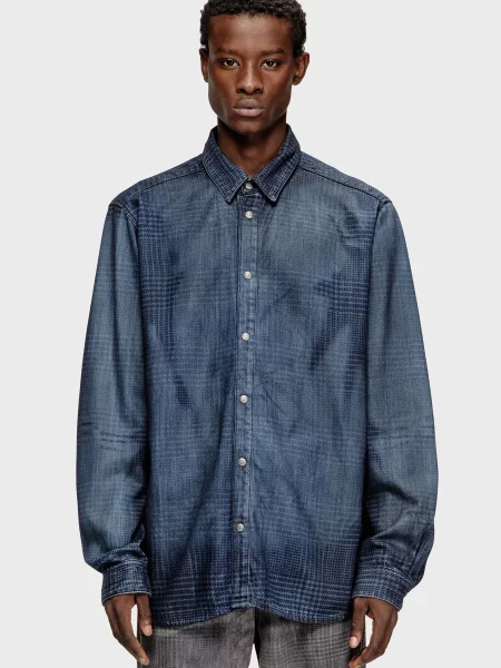 Клетчатая рубашка Diesel синяя