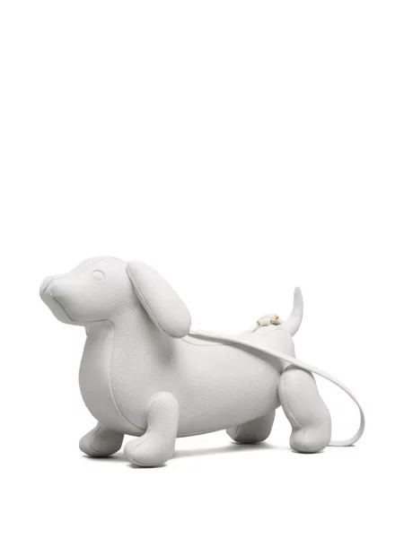 Geanta de piele Thom Browne din piele alb