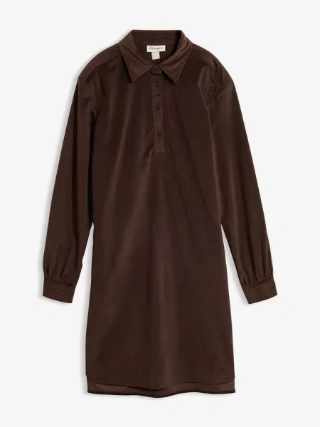 Sukienka oversize ze sztruksu brązowa