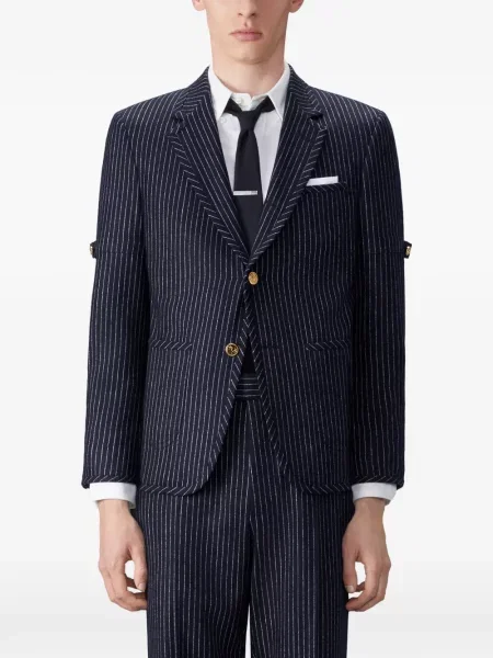 Ριγέ σύνολο Thom Browne φανελένιο μπλε