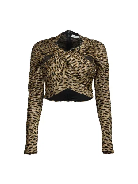 Top Paco Rabanne z nadrukiem brązowy