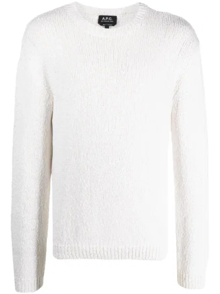 Pulover A.p.c. tricotate cu decolteu rotund alb