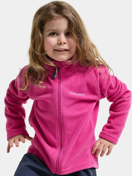 Didriksons fleece mikina dětská MONTE KIDS FULLZIP růžová