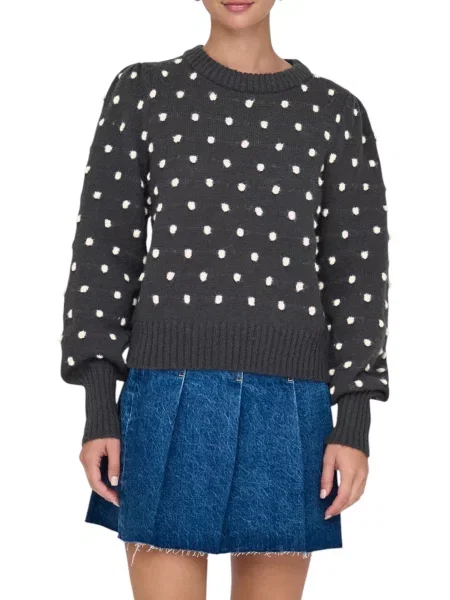 Pulover Jacqueline De Yong cu buline negru