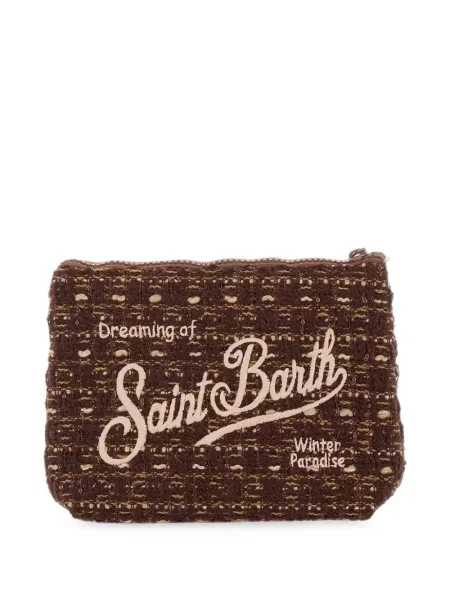 Geantă plic Mc2 Saint Barth cu broderie maro