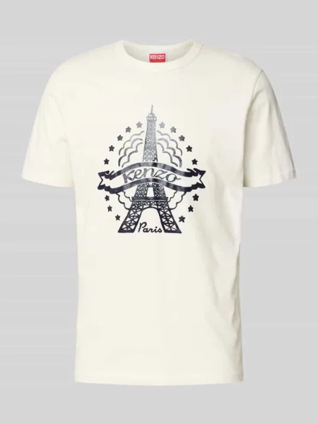 T-shirt z nadrukiem z wieżą Eiffla Kenzo biała