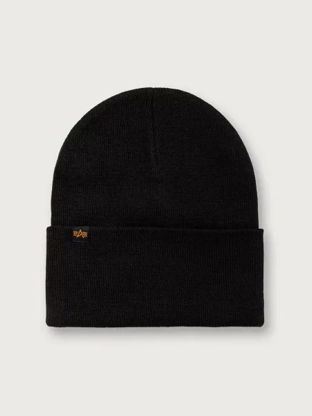 Čiapka Alpha Industries Rubber Logo Beanie black čierna