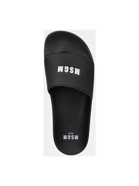 Klapki Msgm z logo czarne