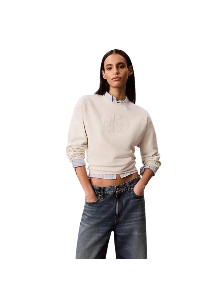 Bluza Calvin Klein Jeans frotte beżowa