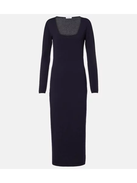 Rochie midi Max Mara de lână până la genunchi de costum albastru