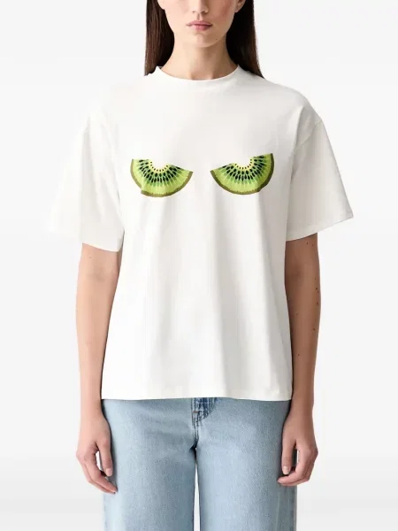 Tricou Never Fully Dressed cu imagine alb