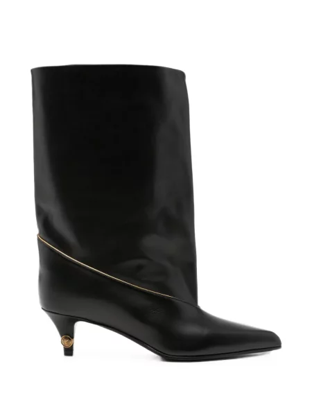 Cizme scurte Versace din piele negru