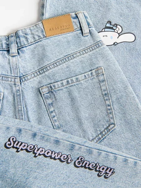 Reserved Джинси широкого крою Hello Kitty and Friends x The Powerpuff Girls синій