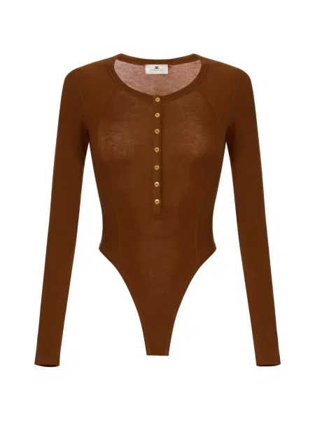 Ușor body Elisabetta Franchi din jerseu maro