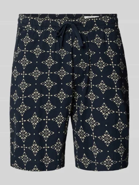 Szorty z tkaniny o kroju relaxed fit z bawełny S.oliver Red Label granatowe