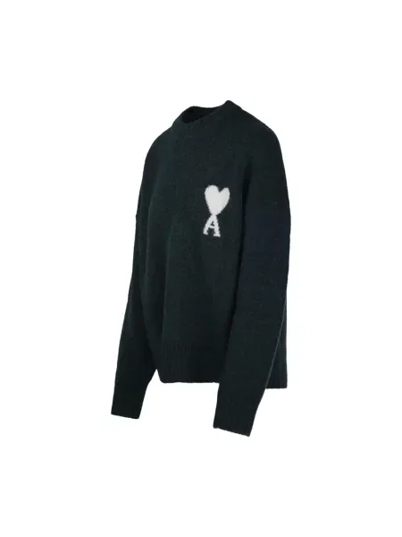 Sweter Ami Paris wełniany zielony