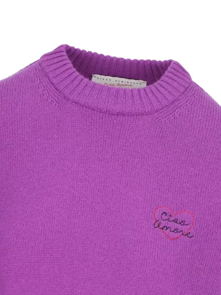 Pulover Giada Benincasa cu broderie din cașmir violet