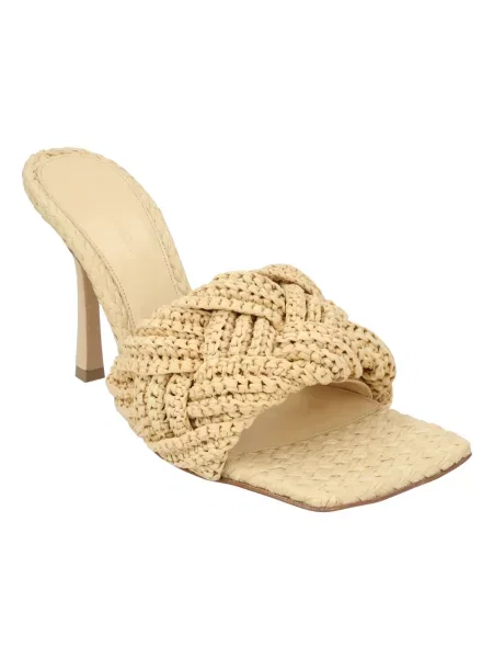 Klapki mules Bottega Veneta skórzane brązowe