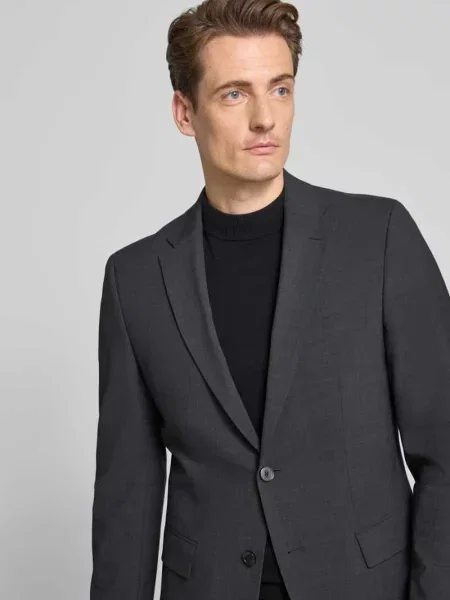 BOSS marynarka garniturowa z nowej wełny H-Harvey-MM-C-NF Mężczyźni Slim Fit jednolity 25 szary