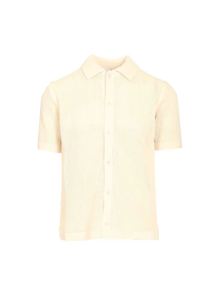 Dzianinowy kardigan Maison Kitsune z krótkim rękawem biały