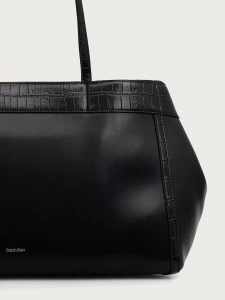 Calvin Klein Táska Ck Croc Snap Large Tote fekete