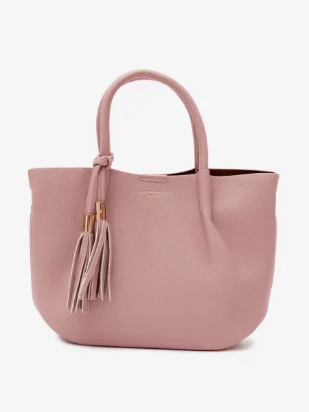 Geantă Flora & Co din piele roz
