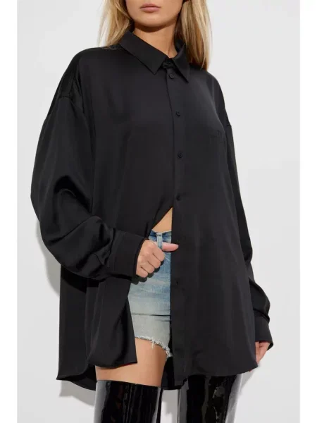 Риза Balenciaga бродирана черно