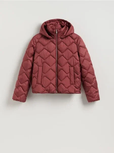 Reserved Стьобана куртка з капюшоном рожевувато-ліловий 
