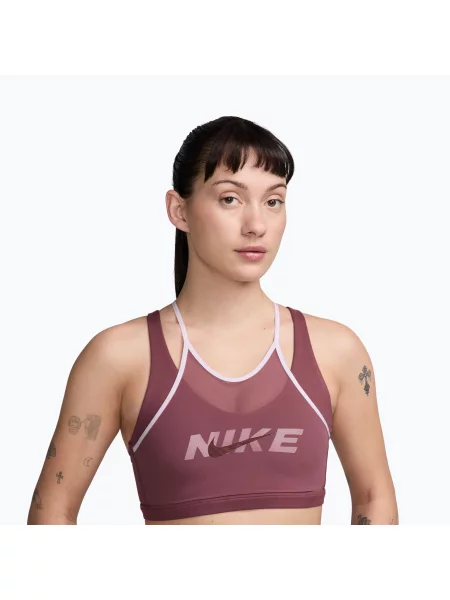 Biustonosz treningowy Nike One pink smoke/bleached lilac/mystic dates różowy