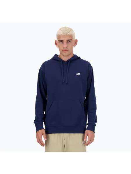 Mikina New Balance Small Logo French Terry Hoodie nb navy tmavě modrá