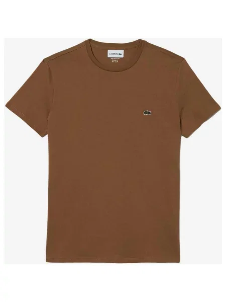 Koszulka z krótkim rękawem damska Lacoste Pima XS brązowa