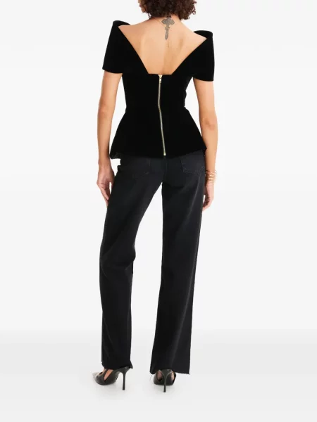 Cu peplum top Moos Studio cu decolteu în V negru