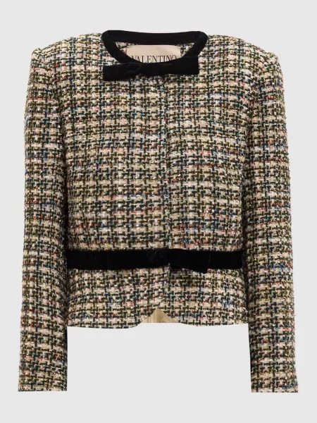 Твідовий жакет з вовною Valentino бежевий
