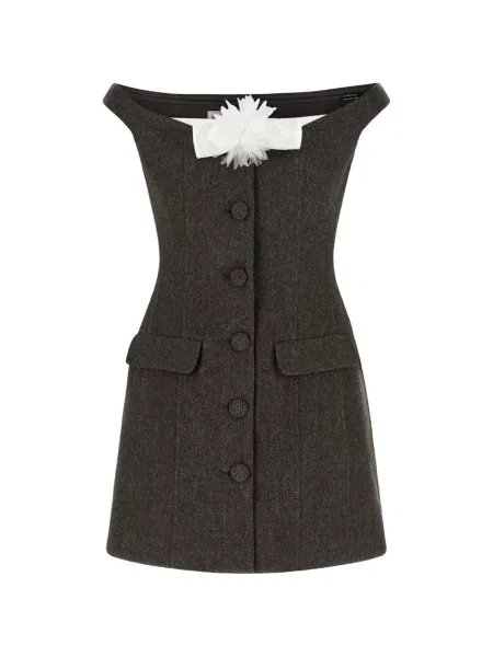 Gulerat rochie mini Self-portrait maro