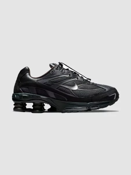 Кожаные повседневные кроссовки Nike черные