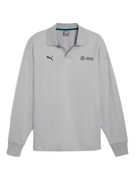 Tricou polo Puma cu autograf gri
