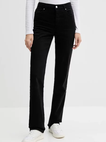Armani Exchange pantaloni mulata high waist negru