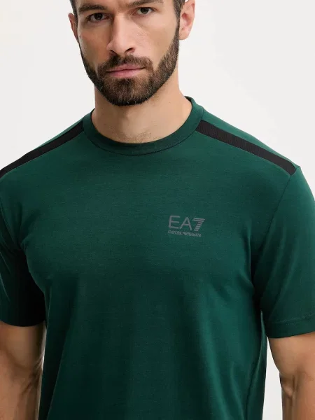 Футболка Ea7 Emporio Armani с принтом зеленая