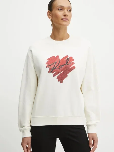 Karl Lagerfeld bluza z aplikacją beżowy