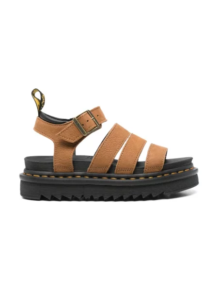 Dr. Martens sandały zamszowe Blaire Sandal brązowy na platformie beżowe