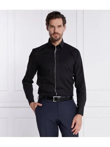 BOSS BLACK Cămașă | easy iron negru