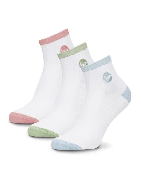 Set de 3 perechi de șosete lungi de damă Roxy alb
