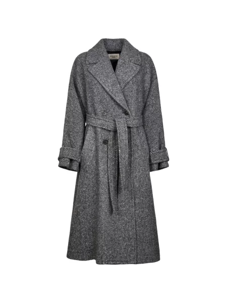 Cu centură palton Weekend Max Mara gri