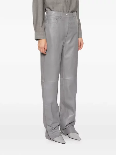 Pantaloni Sportmax din piele gri