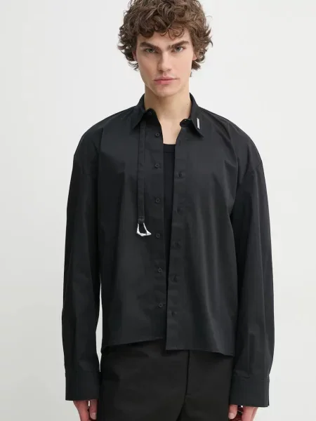 Volnena srajca Heliot Emil črna