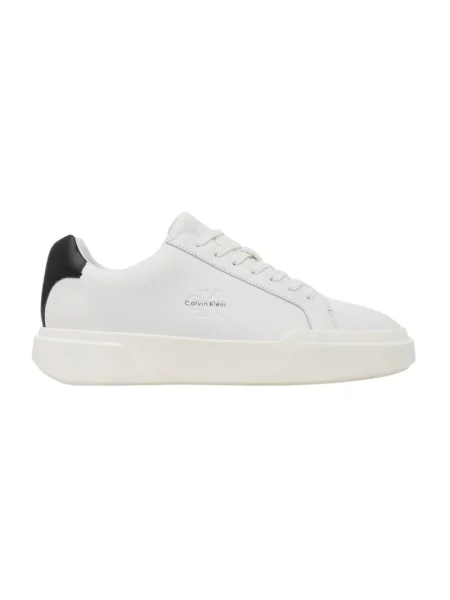 Sneakersy Calvin Klein Jeans sznurowane skórzane chunky białe