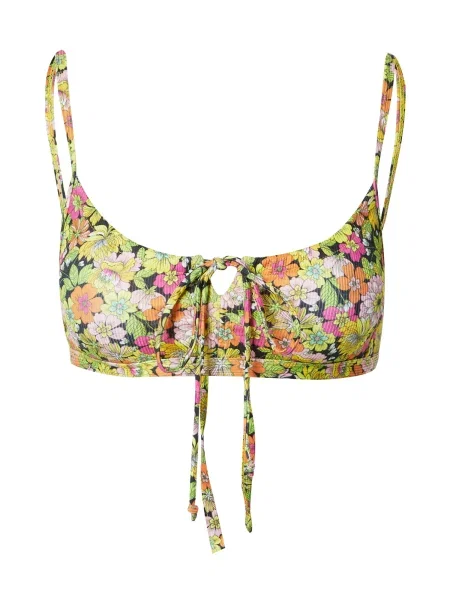 Warehouse Sutien costum de baie verde măr fucsia / galben lămâie negru