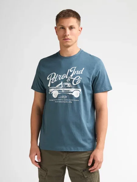 Petrol Industries Tricou safir alb