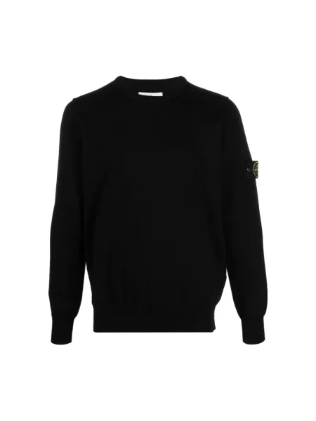 Sweter Stone Island z długim rękawem z kamieniami czarny